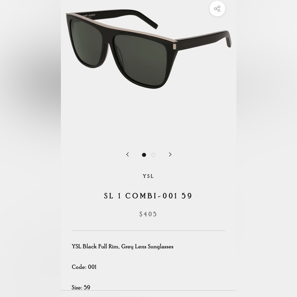 Saint Laurent Black Sunglasses Combi - Picture 5 of 6